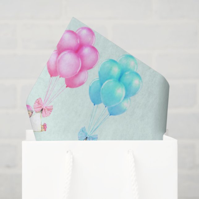 Baby Twins Pink and Blue Tissue Paper (Gift Bag)