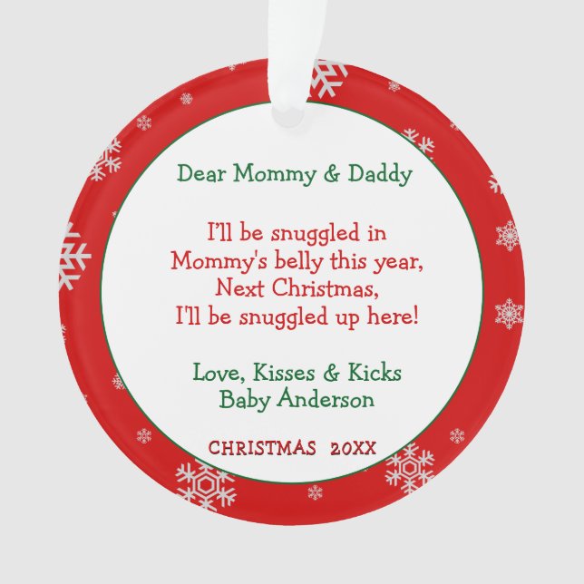 Baby Ultrasound New Parents   Ornament (Front)