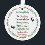 Baby Ultrasound New Parents   Ornament<br><div class="desc">Celebrate life’s special moments with this personalised ornament. Perfect for adding a heartfelt touch to your holiday décor. Celebrate a little bundle of joy on the way with this keepsake to capture the magic of the season and make it unforgettable. Crafted with love, they’re perfect for your tree or as...</div>