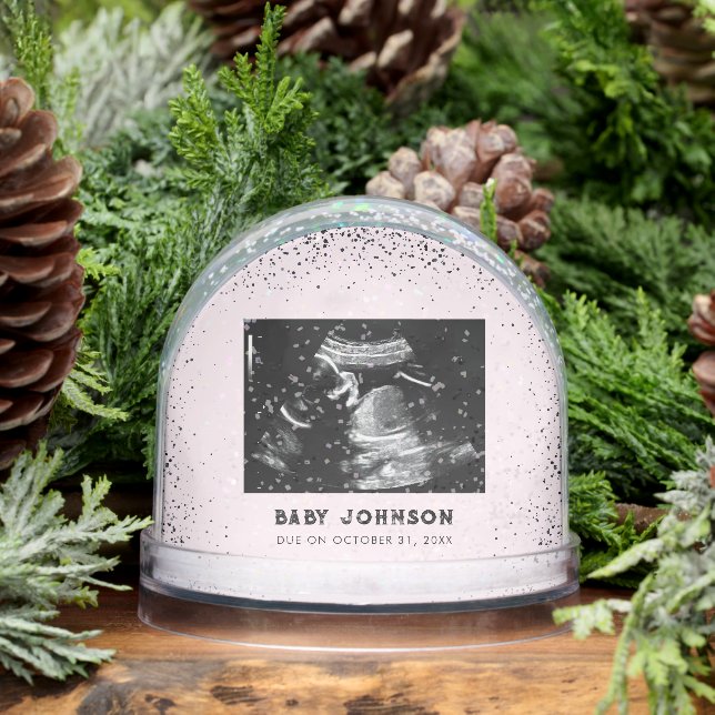 Baby Ultrasound | Sonogram Pregnancy Announcement Snowglobe (Winter)