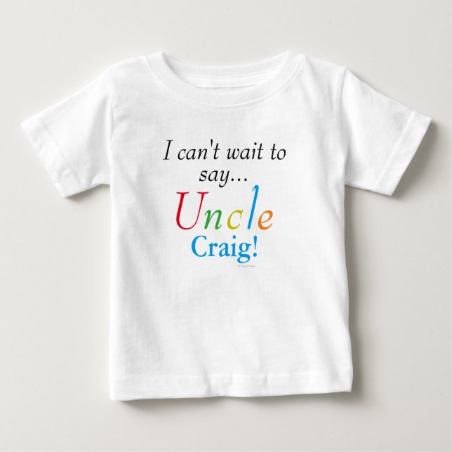 Baby Uncle Personalised Name Fun Infant Shirt (Front)