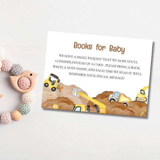 baby under construction baby shower Book  Enclosure Card (Creator Uploaded)