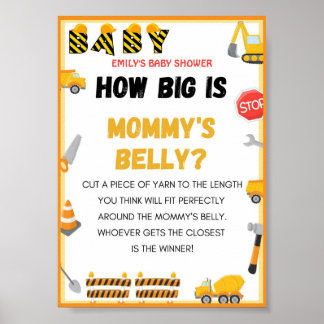 Baby Under Construction Baby Shower Game Sign