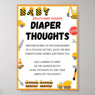 Baby Under Construction Baby Shower Game Sign