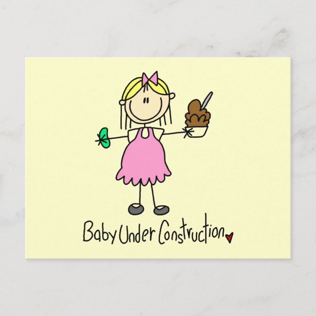 Baby Under Construction Tshirts and Gifts Postcard (Front)