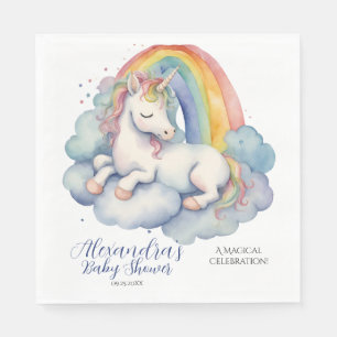 Baby Unicorn Boy Baby Shower Napkin
