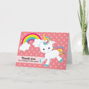 Baby Unicorn * Choose your background colour Thank You Card