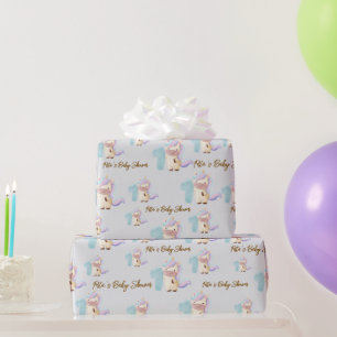 Baby Unicorn Design Editable Wrapping Paper