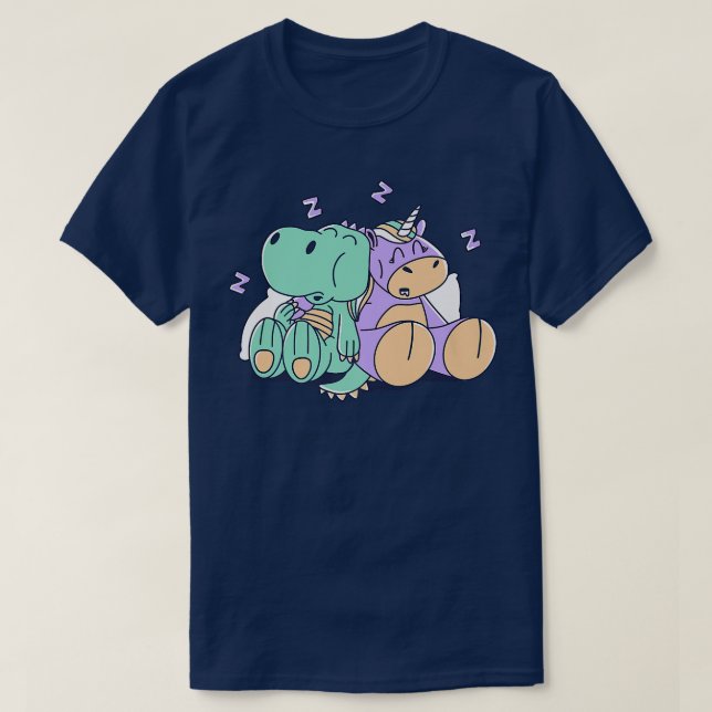Baby Unicorn & Dinosaur Sleeping Kids Sleepwear  T-Shirt (Design Front)