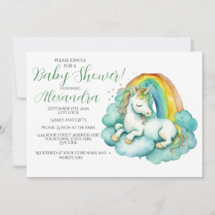 Baby Unicorn Gender Neutral Baby Shower Invitation