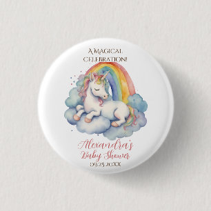 Baby Unicorn Girl Baby Shower 3 Cm Round Badge