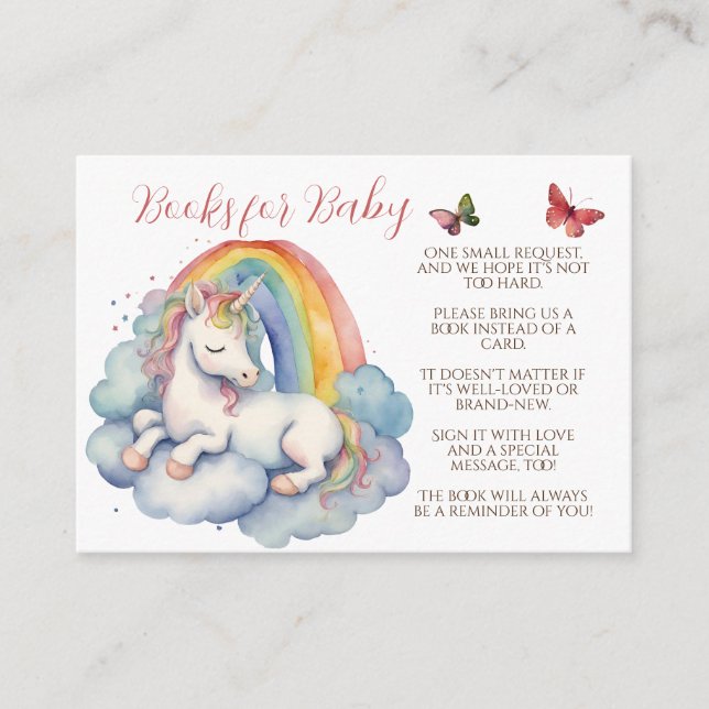Baby Unicorn Girl Books for Baby  Enclosure Card (Front)