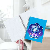 Baby Unicorn In PJ's Spiral Notebook