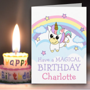 Baby Unicorn Magical Birthday Card