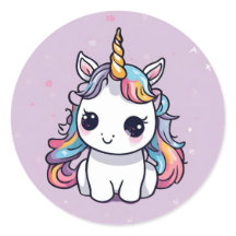 Baby Unicorn Party Favour Stickers