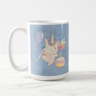 Baby unicorn with rainbow Throw Pillow Coffee Mug