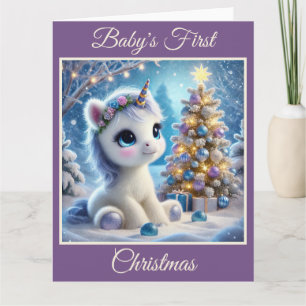 Baby Unicorn's First Christmas  Card