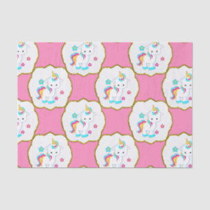 Baby Unicorns on Pink Tissue Paper
