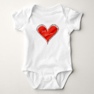 Baby Valentine Heart with Lace Trim Bodysuit