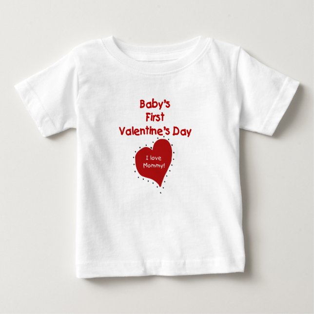 Baby Valentine I Love Mummy Baby T-Shirt (Front)