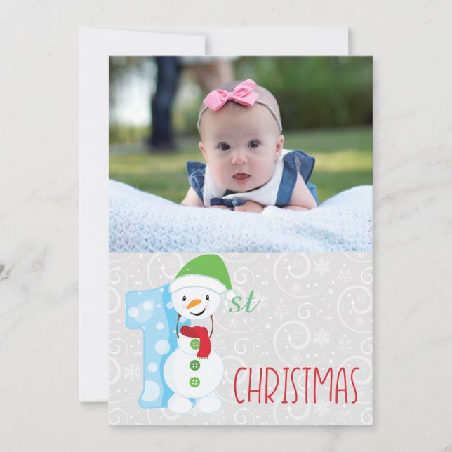 Baby Very First Christmas Holiday Card (Front)