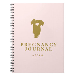 Baby Vest Pregnancy Journal Blush Pink and Gold