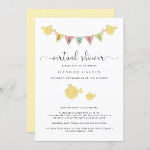Baby Virtual Shower Mama Bird & Baby Chick Invitation