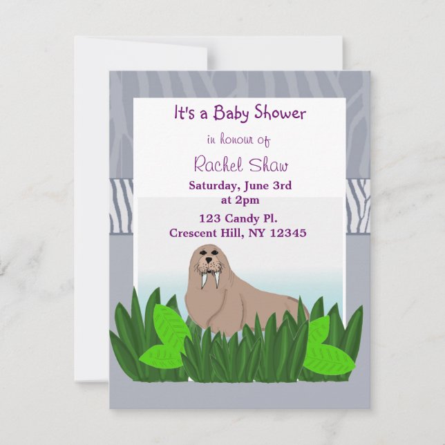 Baby Walrus Baby Shower Invitation (Front)