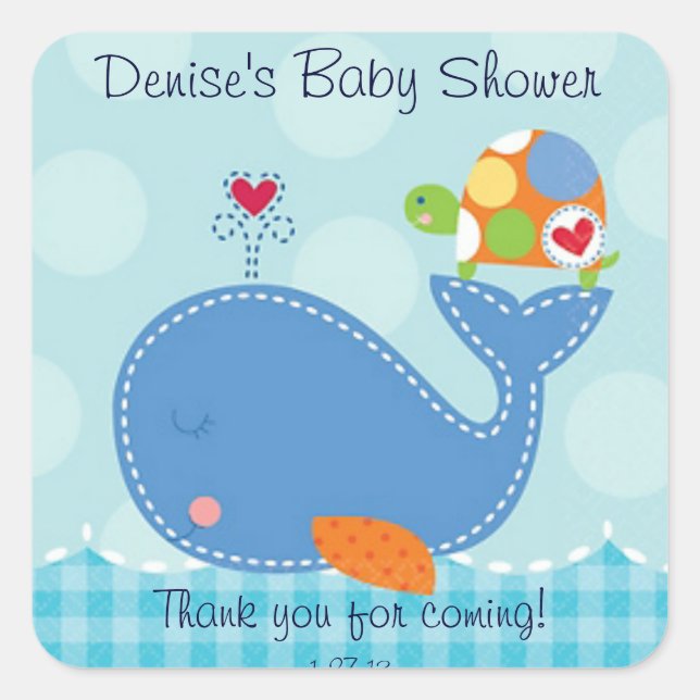 Baby Whale and Turtle Sticker (Front)