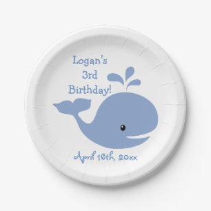 Baby Whale Birthday Paper Plate
