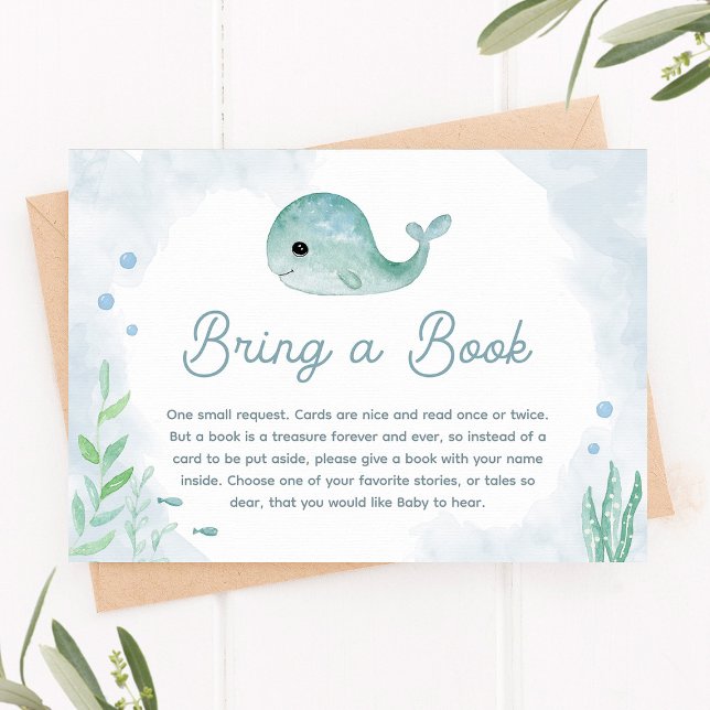 Baby Whale - Bring a Book Card for Baby Shower (Creator Uploaded)