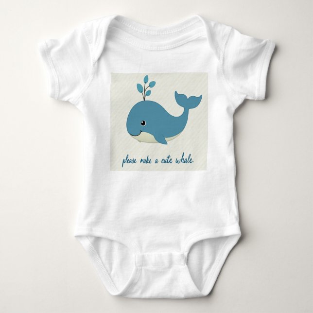 baby whale clothes baby bodysuit (Front)