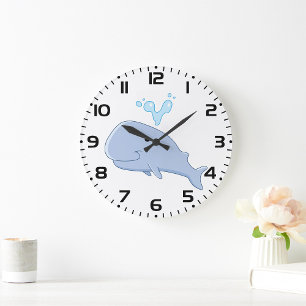 Baby Whale Large Clock