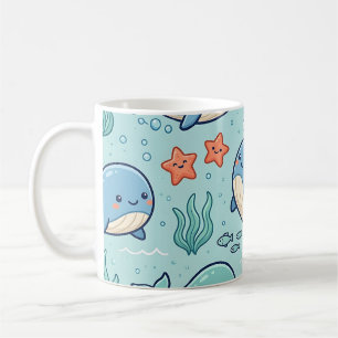 Baby Whale Mug – Ocean Pastel Pattern