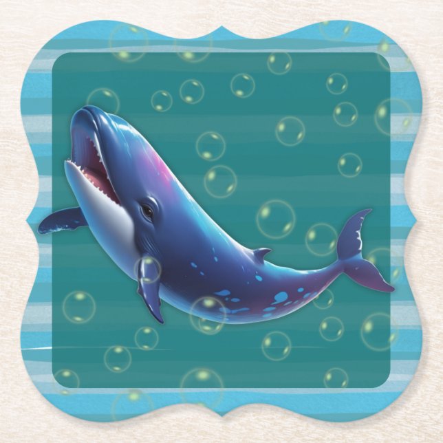 Baby Whale Paper Coasters (Front)