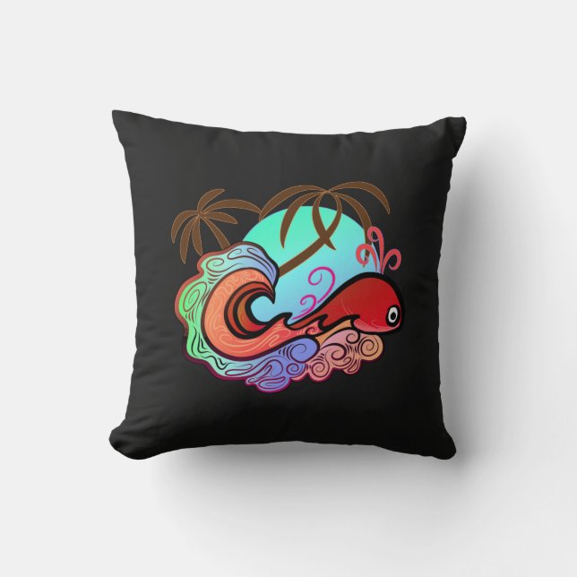 Baby Whale Surfer   Cushion (Front)