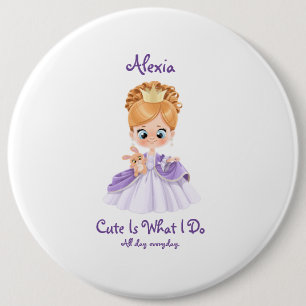 Baby white and purple baby 6 cm round badge
