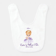 Baby white and purple baby bib