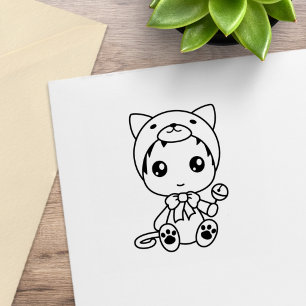 Baby White Cat Kitten Jumpsuit Costume Colour Me Rubber Stamp