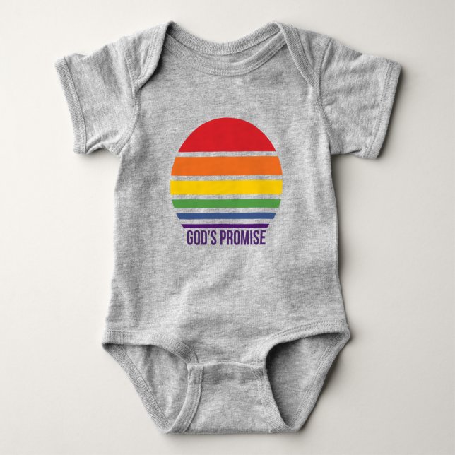 Baby White Snap Tee Rainbow Circle (Front)
