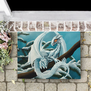 Baby White Winter Dragon Doormat