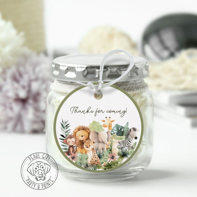 Baby Wild Animal Round Favour Tag (Creator Uploaded)