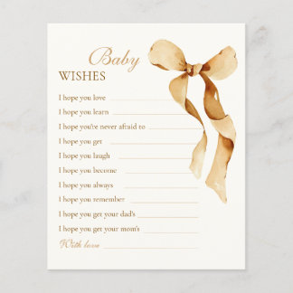 Baby Wishes Golden Bow Baby Shower