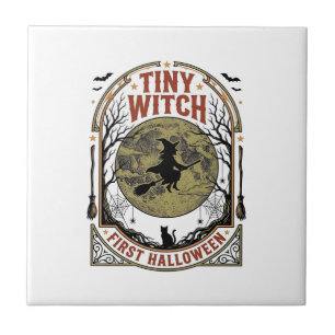 Baby Witch Halloween Shirt for First Spooky Season Ceramic Tile