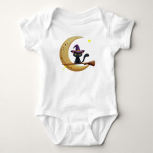 Baby Witch Kitty on Moon Bodysuit