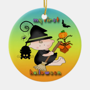 Baby Witch My 1st Halloween Round Ornament