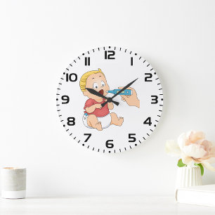Baby With A Temperature  Large Clock