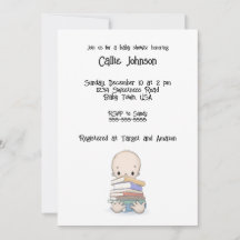 Baby With Books Shower Invitation, Personalizable
