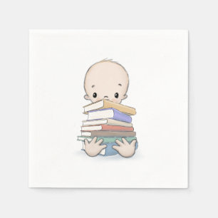 Baby With Books Teacher Shower Napkin