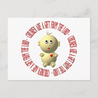 Baby with "Children are a gift from The Lord" Postcard